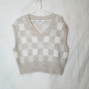 William rast white checkered  sweater vest